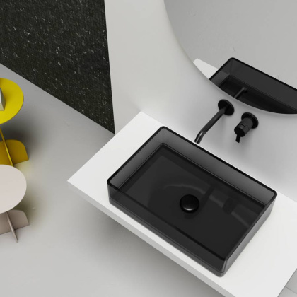 Раковина накладная прозрачная ABBER Kristall AT2803Onyx Раковина накладная прозрачная ABBER Kristall AT2803Onyx