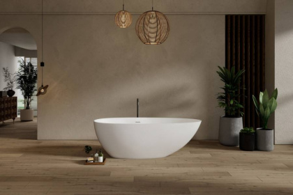 Ванна из искусственного камня ABBER Stein AS9611NM-1.7 белая матовая