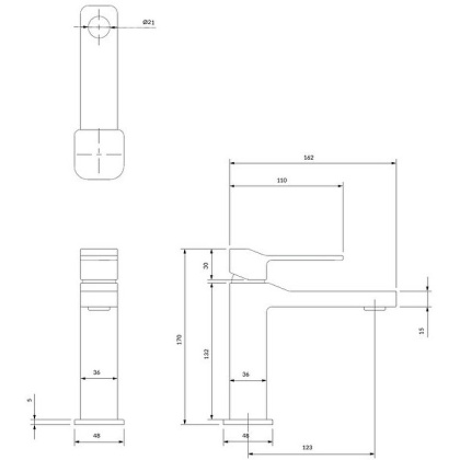Смеситель для умывальника OMNIRES SLIDE SL7710CR (хром)