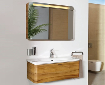 Шкаф Nest с раковиной c 1м ящиком, 80 см, с LED подсветкой, цвет натуральная древесина Шкаф Nest с раковиной c 1м ящиком, 80 см, с LED подсветкой, цвет натуральная древесина