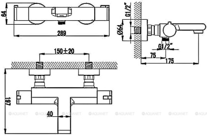 Смеситель Lemark Yeti LM7832C для ванны, термостатический