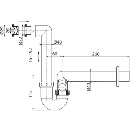 Сифон для сбора конденсата DN40 Сифон для сбора конденсата DN40
