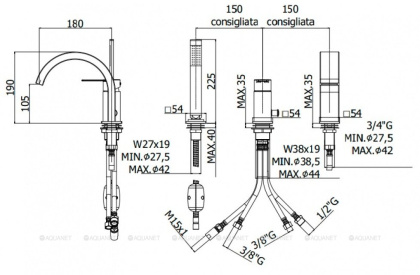 Смеситель на борт ванны Paffoni Ringo RIN040LNO