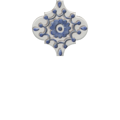 Декор VT\A321\65000 Арабески Майолика белый/синий/голубой (6,5см*6,5см*7мм) (26шт/0,11м2) орнамент, шт