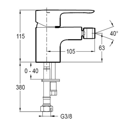 Смеситель Jacob Delafon July для биде, хром, E16028-4-CP, шт