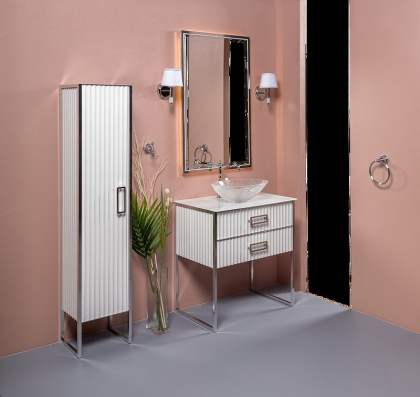 Зеркало MONACO с подсветкой 70*110CM глянец белая +хром 566-WCR Boheme