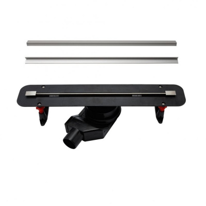 13100034 Линейный трап 750 мм CONFLUO PREMIUM SLIM LINE, ультратонкая модель с дизайн-вставкой Slim Исполнение: Матовый хром 