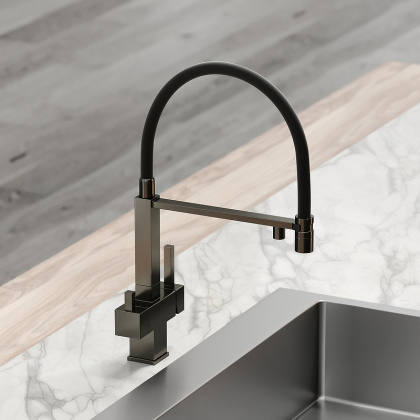 Смеситель для кухни SANCOS Moro с возможностью подключения фильтра для воды, цвет вороненая сталь, арт. SC4006GG