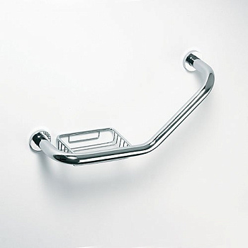 Поручень изогнутый с мыльницей 400мм