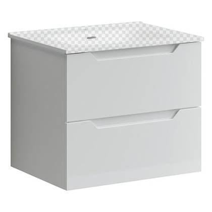 Тумба подвесная SANCOS Norma 2.0 590х450х500, c двумя ящиками оснащенными доводчиками, белый глянец , арт. NR2.060W