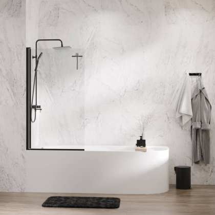 Berkel 48P01-80BLACK Стеклянная шторка на ванну Wasserkraft