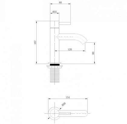 Смеситель ABBER Wasser Kreis AF8110G для раковины, золото матовое