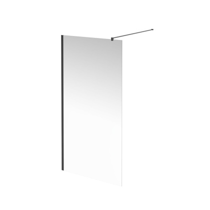 Душевая перегородка vetro, 100х195, матовый черный 