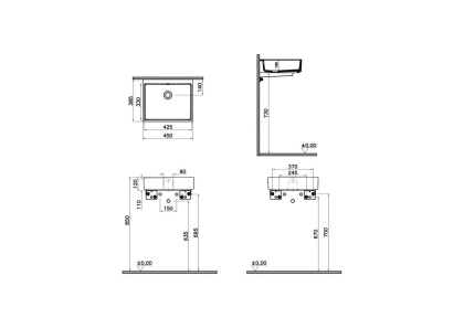 Прямоугольная раковина-чаша ArchiPlan, 45 см, цвет белый Прямоугольная раковина-чаша ArchiPlan, 45 см, цвет белый