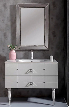 Тумба Piazza 100 белая + Хром_Комплект 841-100-WCR Boheme Тумба Piazza 100 белая + Хром_Комплект 841-100-WCR Boheme