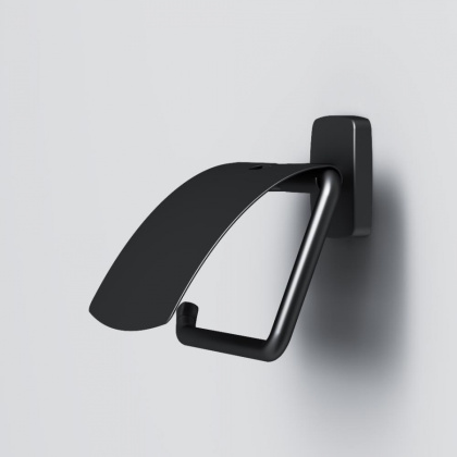 Держатель для туалетной бумаги Gem с крышкой, 10,4х14,1х11,1 см, черный, A90341422