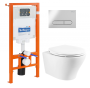 Унитаз подвесной с сиденьем BelBagno ACQUA + Система инсталляции для унитазов с кнопкой смыва BB005-PR-CH Исполнение: Хром 