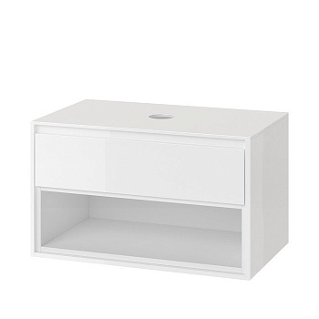 Тумба под накладную раковину EXCELLENT Tuto 80 см (белый/белый), 1 ящик Тумба под накладную раковину EXCELLENT Tuto 80 см (белый/белый), 1 ящик