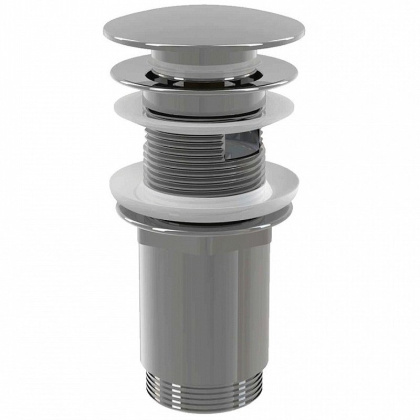 Донный клапан сифона для умывальника CLICK/CLACK 5/4", цельнометаллический, большая заглушка Донный клапан сифона для умывальника CLICK/CLACK 5/4", цельнометаллический, большая заглушка