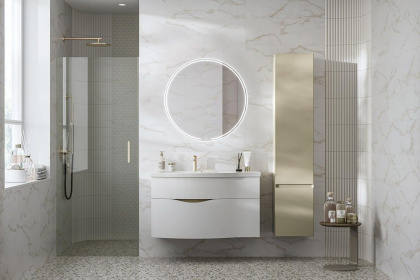 Зеркало MIO круглое с диммером 70, белое MIO.mi.70D\WHT