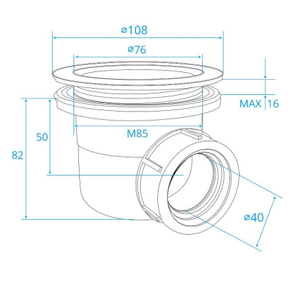 Сифон для душевых поддонов RGW S-10 90 мм, RGW 18241110-00