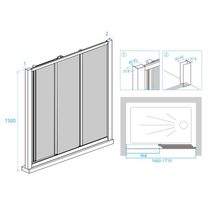 Шторка на ванну RGW Screens SC-41 170x150 04114117-11 профиль Хром стекло прозрачное