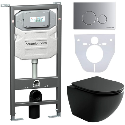 Сет 4 в 1 Инсталляция с кнопкой+унитаз+шумоизоляция