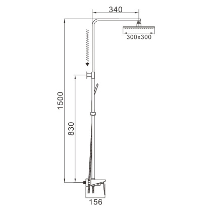 Душевая система латунь хром R2036 Душевая система латунь хром R2036