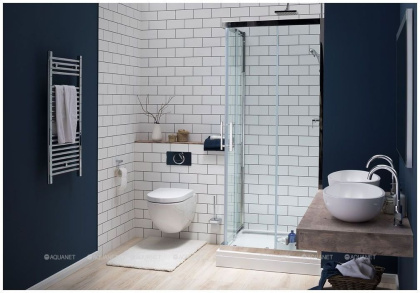 Душевой поддон Aquanet Stone Lite GB900S 90x90 (с ножками и панелью)