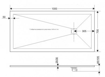 Душевой поддон RGW ST-G 80 x 180 см, прямоугольный, искусственный камень, графит, 14152818-02