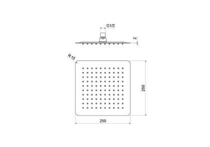 Квадратный верхний душ  250*250*2 мм AQUATEK, матовый черный AQ2072MB  Квадратный верхний душ  250*250*2 мм AQUATEK, матовый черный AQ2072MB