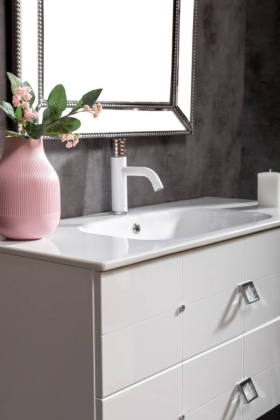 Тумба Piazza 100 белая + Хром_Комплект 841-100-WCR Boheme Тумба Piazza 100 белая + Хром_Комплект 841-100-WCR Boheme