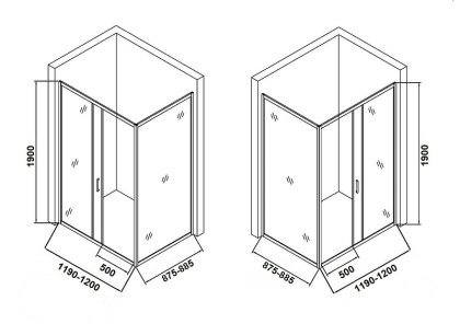 Душевой уголок Orange E23-12090TCR без поддона 120х90, стекло прозрачное