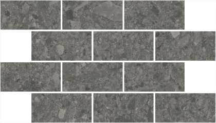 Декор Чеппо ди Гре мозаичный антрацит матовый обрезной 34,6x20x0,9