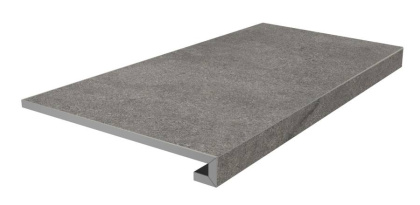 Ступень клееная фронтальная Портленд серый тёмный матовый обрезной 33x80x0,9