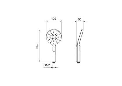 Ручной душ Select 120 3 jet AQUATEK, матовый черный AQ2006MB ОБЕРОН