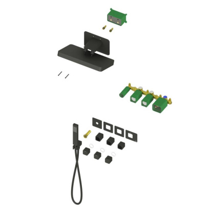 Душевая система Timo Petruma SX-5249/03SM скрытого монтажа, термостат, черная матовая