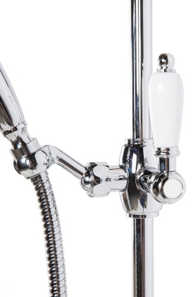 CZR-U-S-01-Bi Душевая штанга для ручного душа, ручка белая, исполнение хром CZR-U-S-01-Bi Душевая штанга для ручного душа, ручка белая, исполнение хром
