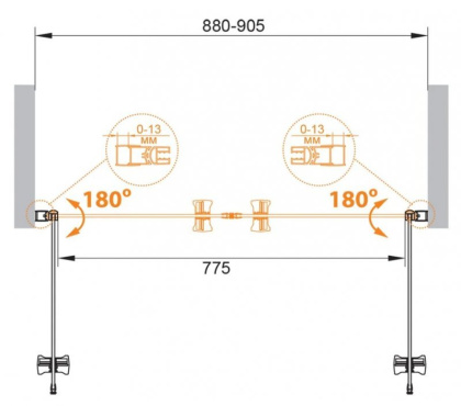 ECO-O-B-2-80-P-Cr Душевая дверь