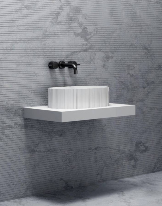 Раковина накладная ABBER Stein AS2655 белая матовая