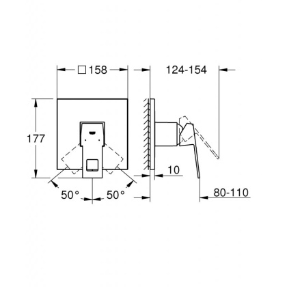 Смеситель Grohe Eurocube 24061000 для душа, хром Смеситель Grohe Eurocube 24061000 для душа, хром