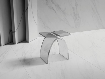 Стульчик для ванной прозрачный ABBER Kristall AT1739Perle