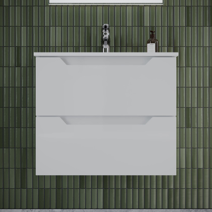 Тумба подвесная SANCOS Norma 2.0 590х450х500, c двумя ящиками оснащенными доводчиками, белый глянец , арт. NR2.060W