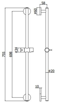Душевая штанга Paffoni Life ZSAL116NO черный матовый Душевая штанга Paffoni Life ZSAL116NO черный матовый