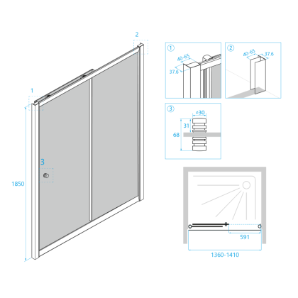 Душевая дверь RGW Classic CL-12 140 04091214-11 профиль Хром стекло прозрачное