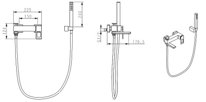 Смеситель Q для ванны WhiteUW