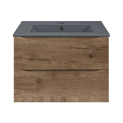 База под керамическую раковину Mia 600 подвесная, 2 выкатных ящика soft close, V.Oak