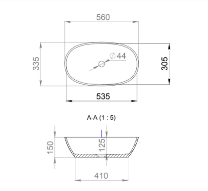 Раковина Salini CALLISTA 106 1101206SMRH S-Stone покраска по RAL снаружи, накладная, матовая Раковина Salini CALLISTA 106 1101206SMRH S-Stone покраска по RAL снаружи, накладная, матовая