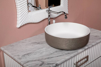 Раковина LV204 Corian серебро 41,5*14см Раковина LV204 Corian серебро 41,5*14см