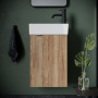 Тумба подвесная SANCOS Mini 355х205х500, с распашной дверцей, внутри 1 полка, дуб галифакс натуральный , арт.MN35EGL